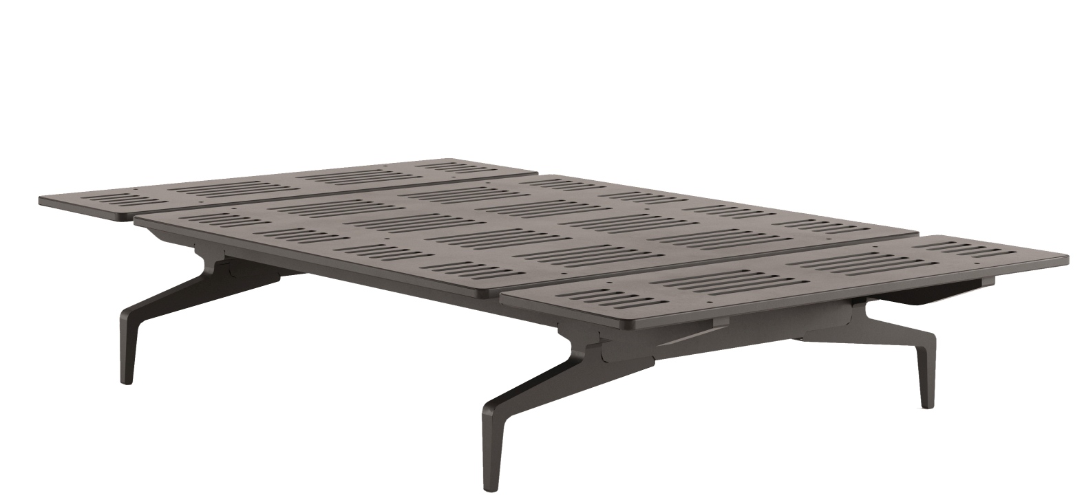 Legnoletto Bett von Alias, modernes Design mit Lattenrost und minimalistischen Füßen.