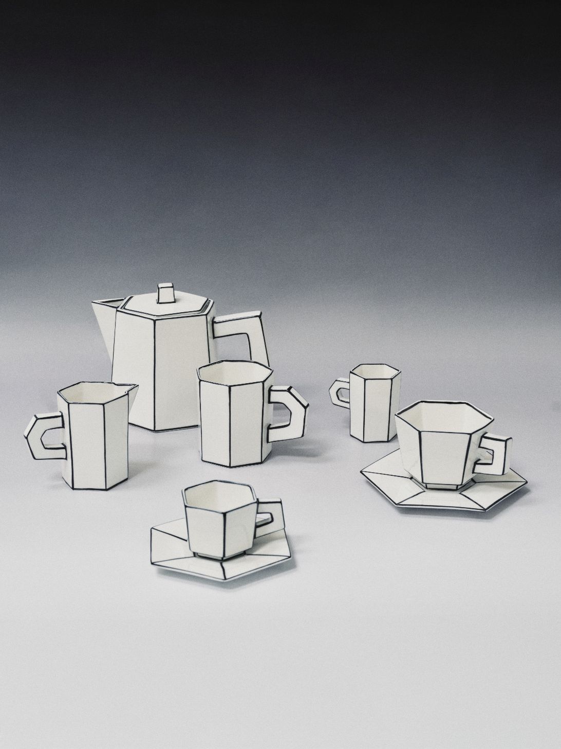 Capuccino-kopje wit/zwart Carte Blanche Serax  