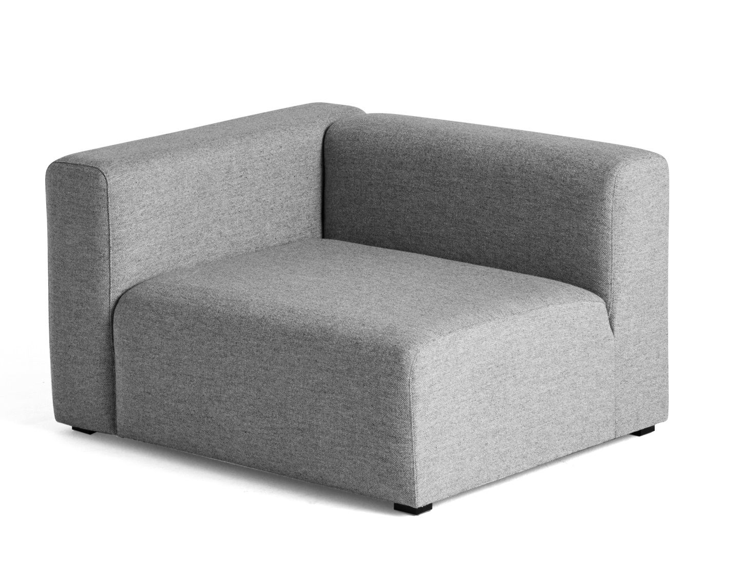 Graues Mags Sofa Modul von Hay, linke Ausführung, modernes Design für Wohnzimmer.
