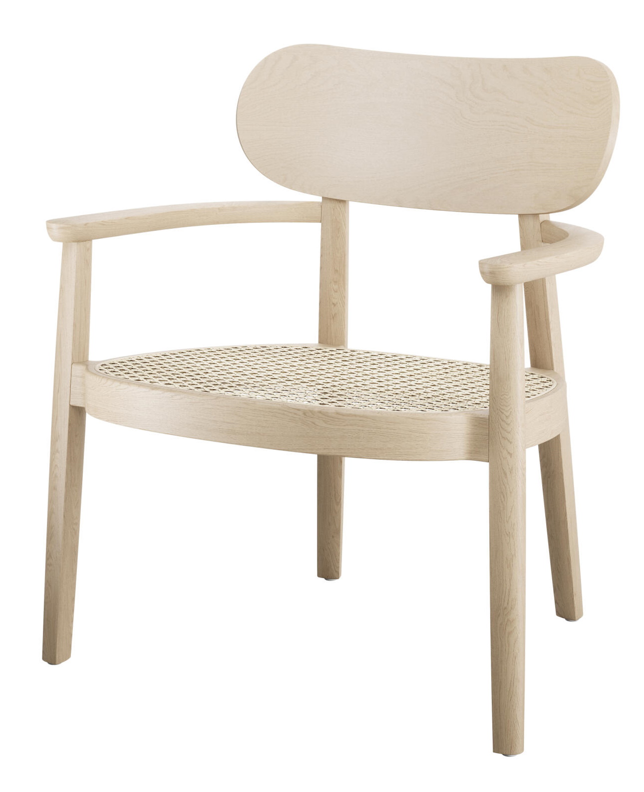 Holzsessel mit Armlehnen, Modell 119 MF Thonet, helles Holz, Wiener Geflecht Sitzfläche, zeitloses Design für Wohnzimmer.