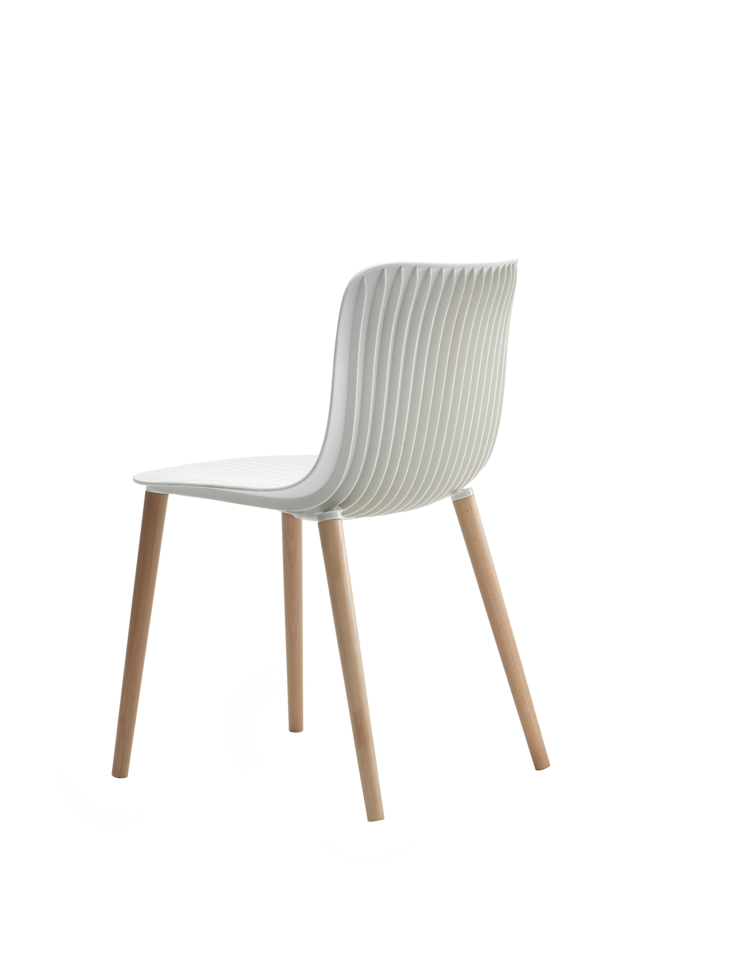 Weißer Dragonfly Stuhl mit Holzbeinen, moderner Design Stuhl für Esszimmer und Büro.