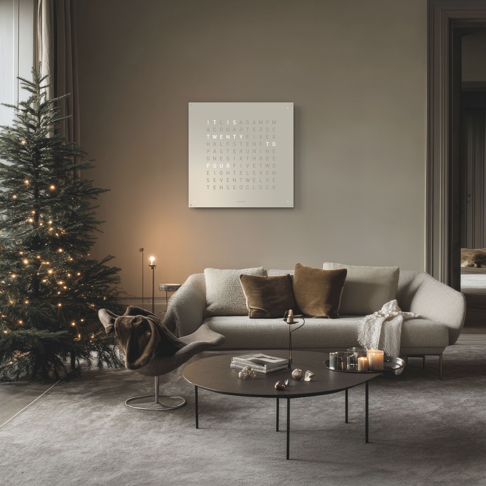Earth 90 Steel Series Wandklok / Tijdsobject Duits QLOCKTWO