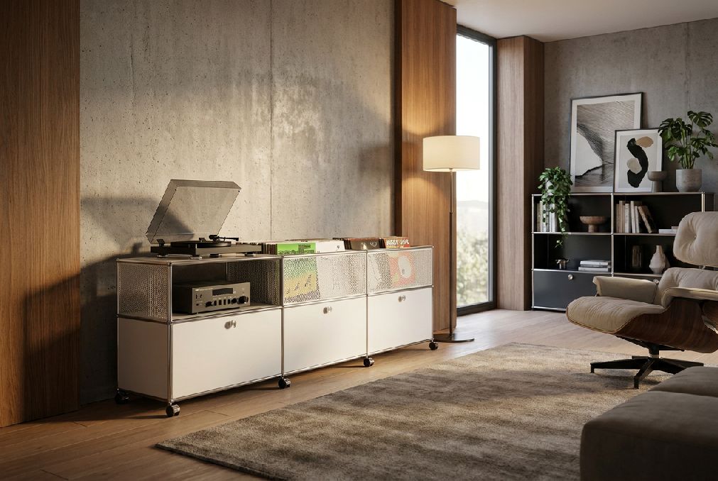 Sideboard met opbergruimte voor vinylplaten USM Haller