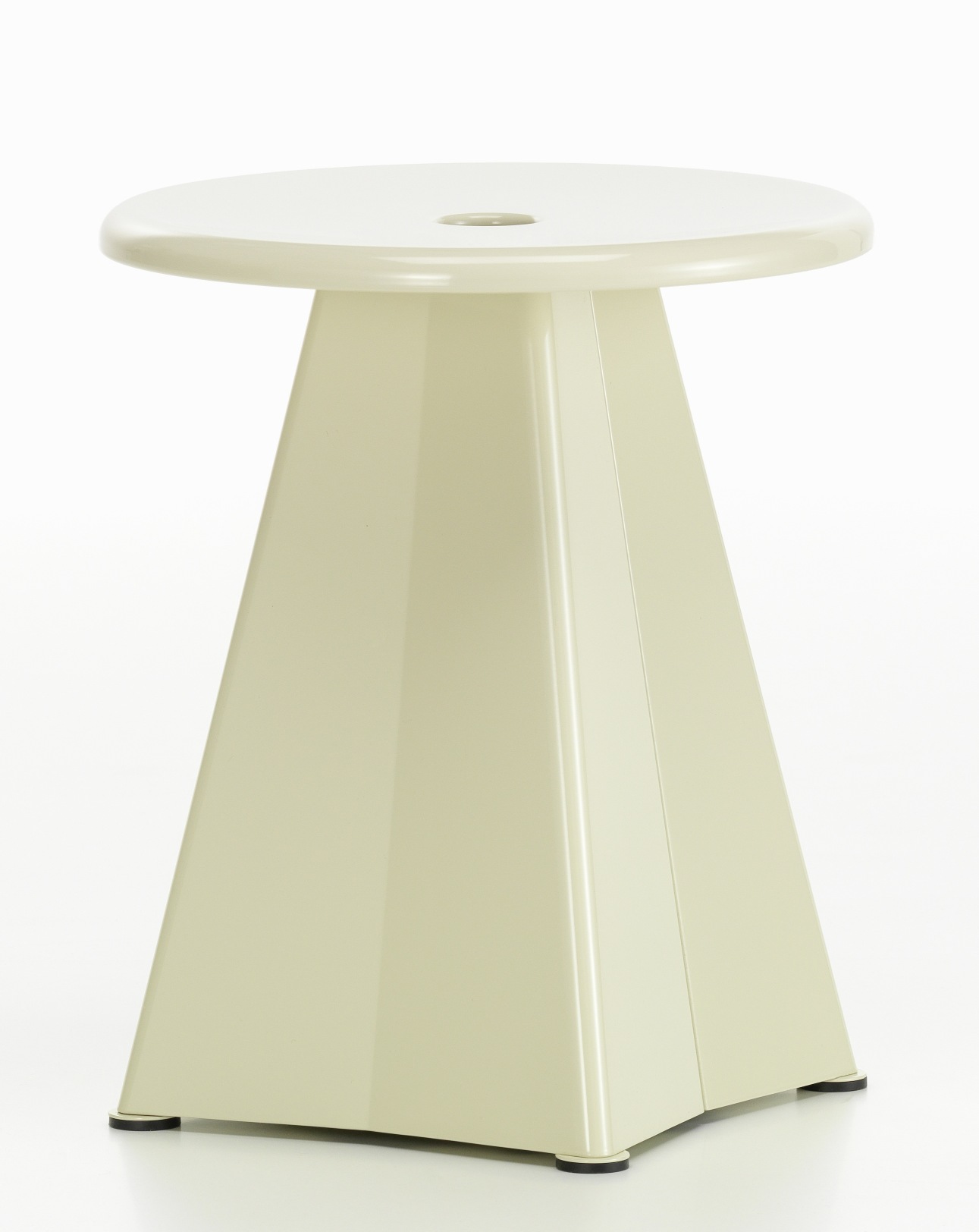 Vitra Tabouret Métallique Hocker in Beige, moderner Metallhocker für Wohnzimmer und Büro.