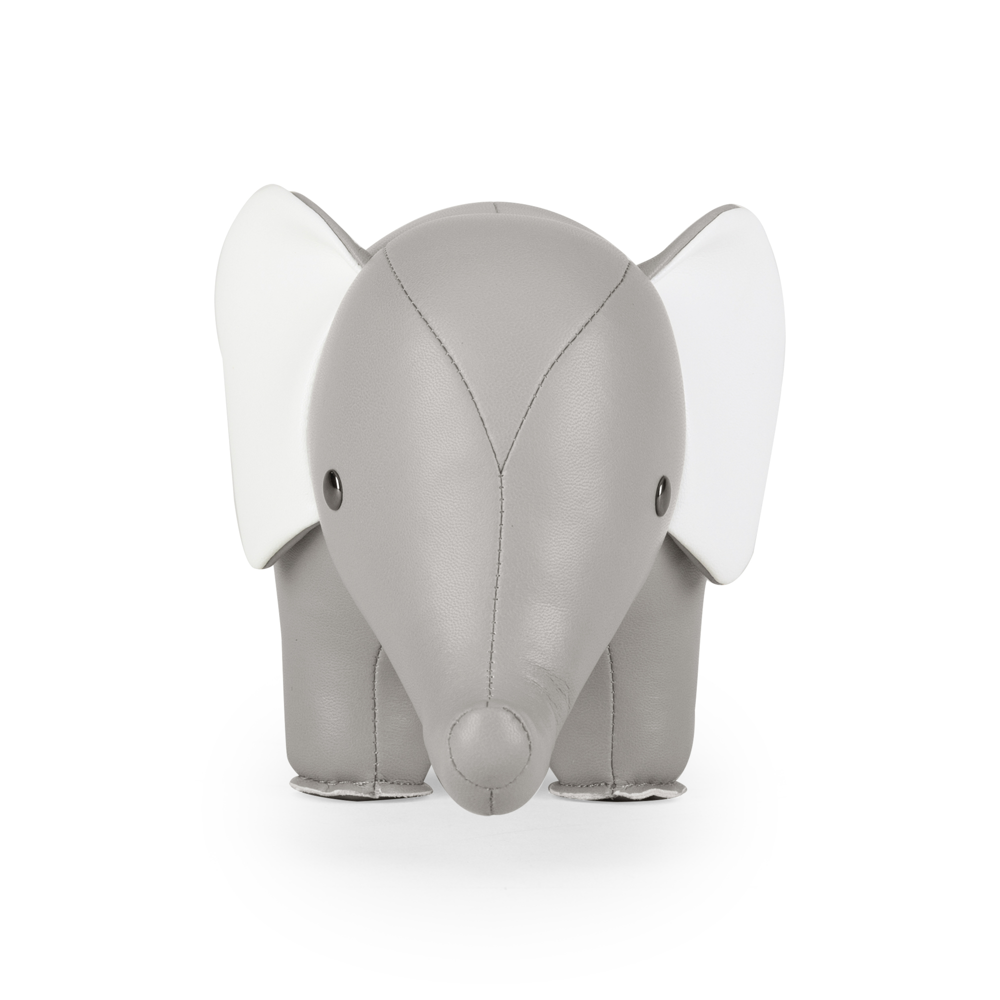 Buchstütze Elefant Grau/Weiß von Züny: Niedliche und dekorative Buchstütze in Elefantenform für Kinderzimmer und Bücherregale.