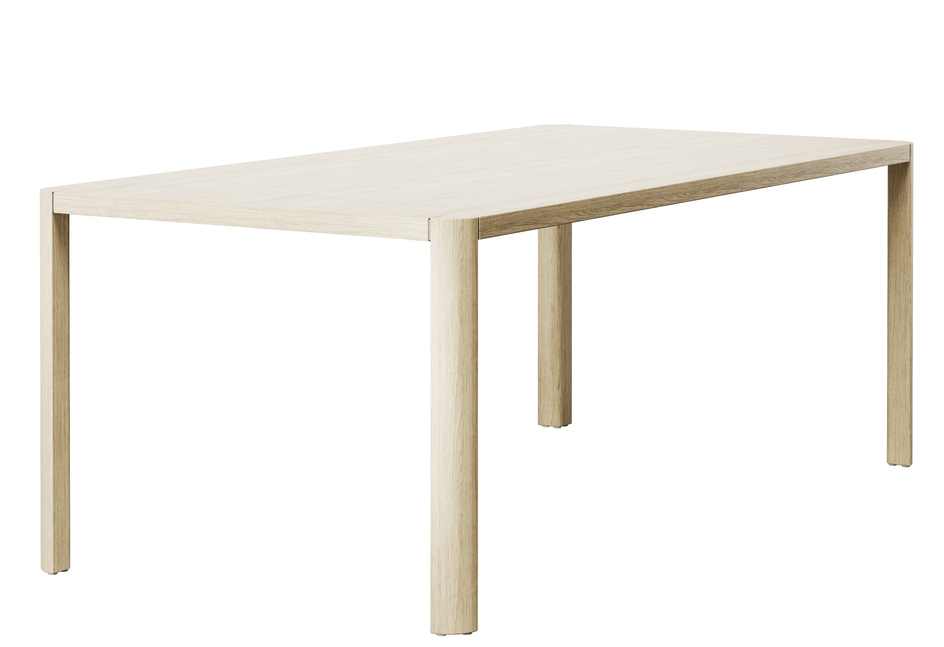 Thonet Esstisch 1140 aus hellem Holz, rechteckige Tischplatte und vierkantige Beine, moderne Esszimmermöbel.