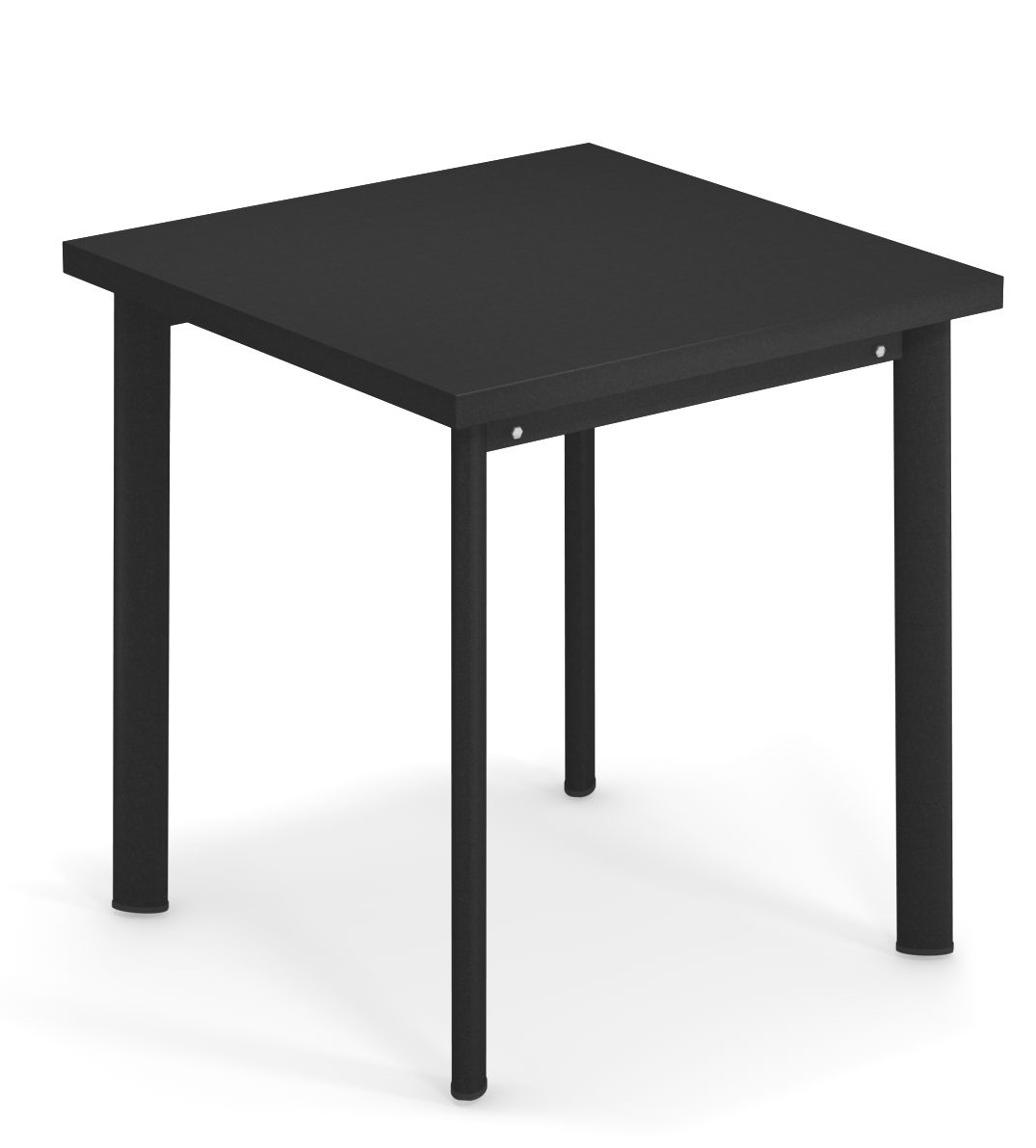 Schwarzer Emu Star Tisch für den Außenbereich, quadratische Tischplatte mit vier Beinen, modernes Design.