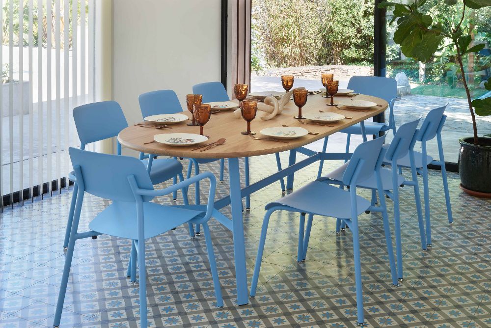SO’O eettafel van eikenhout 220 × 95 cm (ovaal) voor binnen Fermob