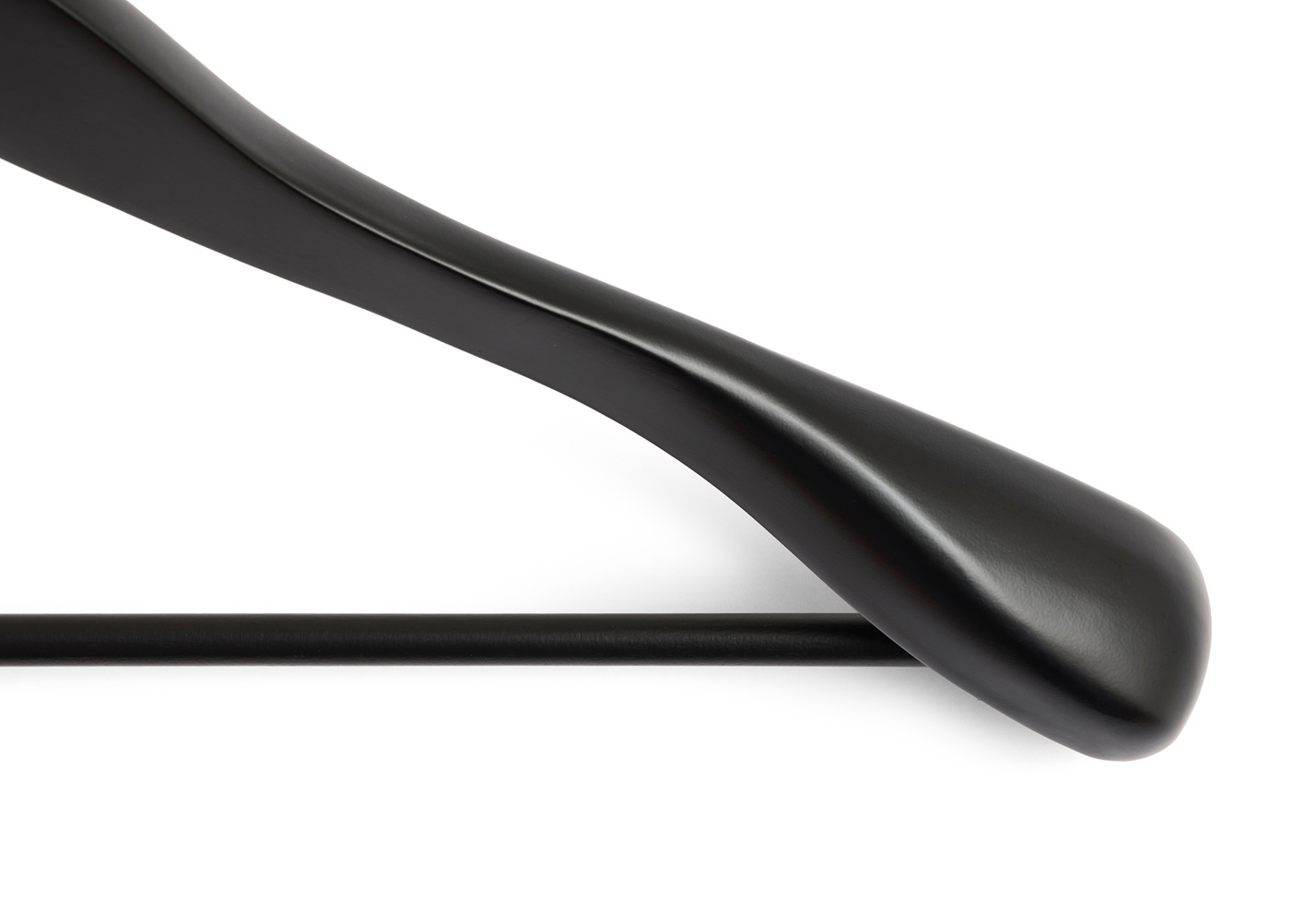 Smooth Coat Hanger with Bar Wide Kledinghanger, set van 4, Hay