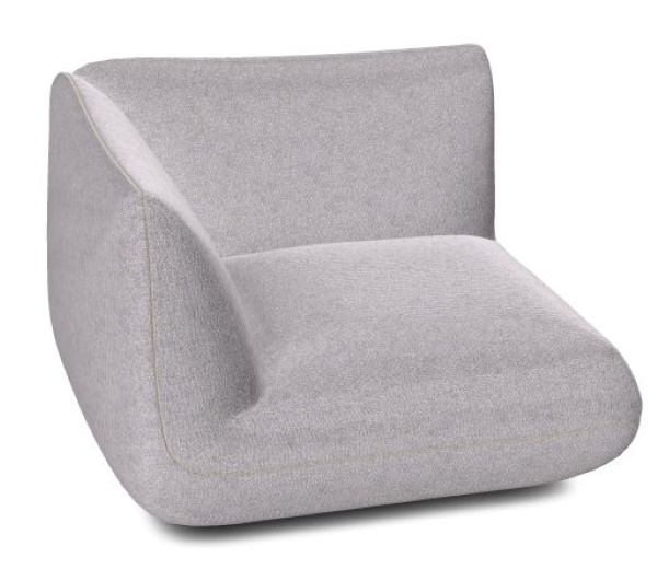 Graues Jalis21 Eckelement von Cor, Teil eines konfigurierbaren Modulsofas für modernes Wohnen.