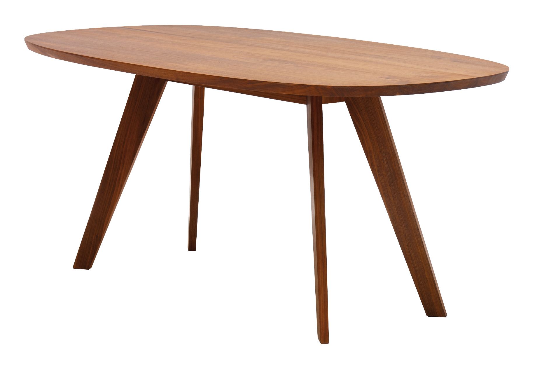 CENA Tisch mit hyperelliptischer Tischplatte aus Holz und drei Beinen, Esstisch für Esszimmer.
