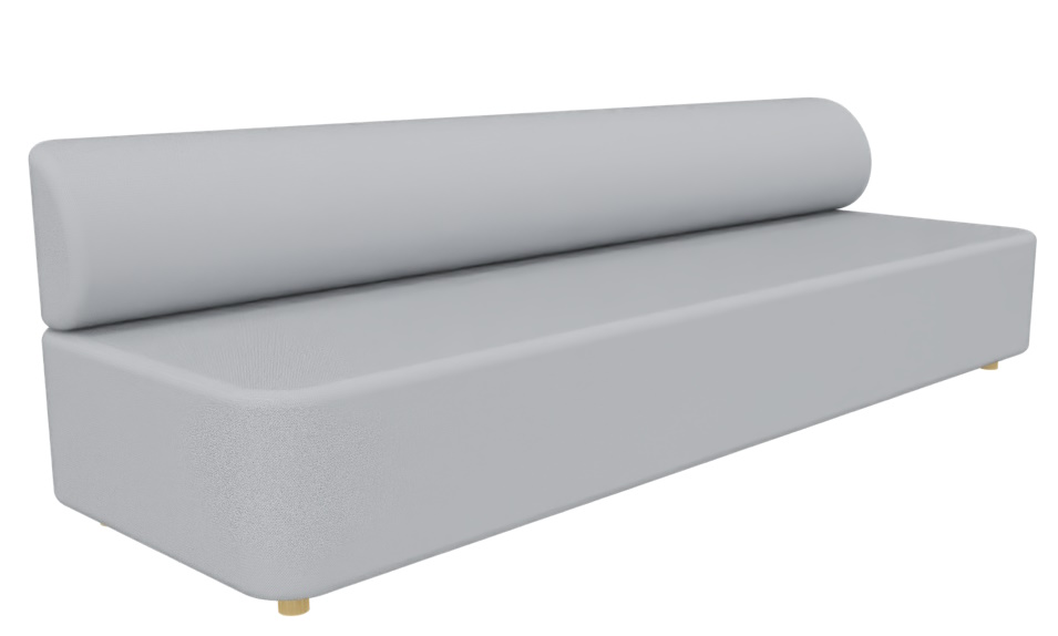 Graues Cascando Mezza Sofa Sitzelement mit Rückenlehne, modernes Design für Büro und Wohnbereich.