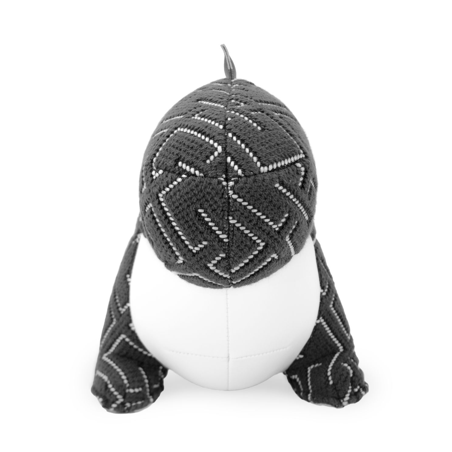 Dunkelgraue Züny x KVADRAT Dinosaurier Buchstütze Bobo Grid, Stofftier für Kinder und Deko-Element.
