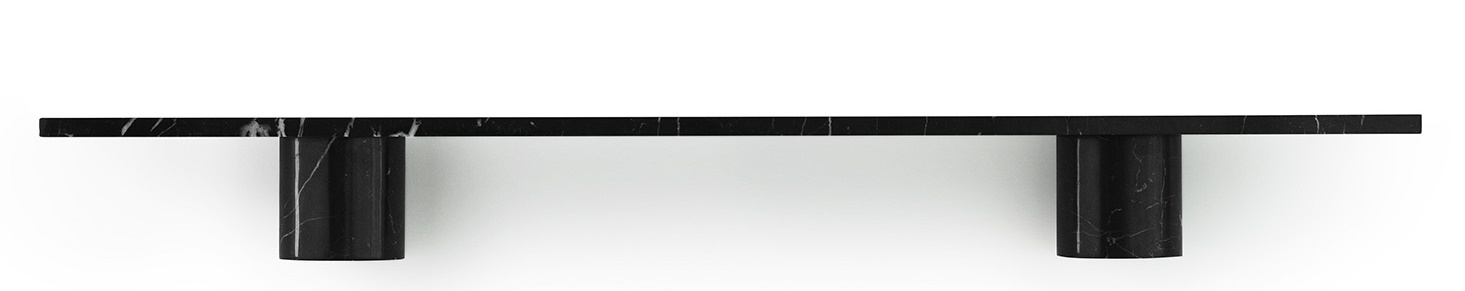 Schwarzes Sten Regal von Normann Copenhagen, 120 cm breit, aus Marmor, modernes Wandregal.