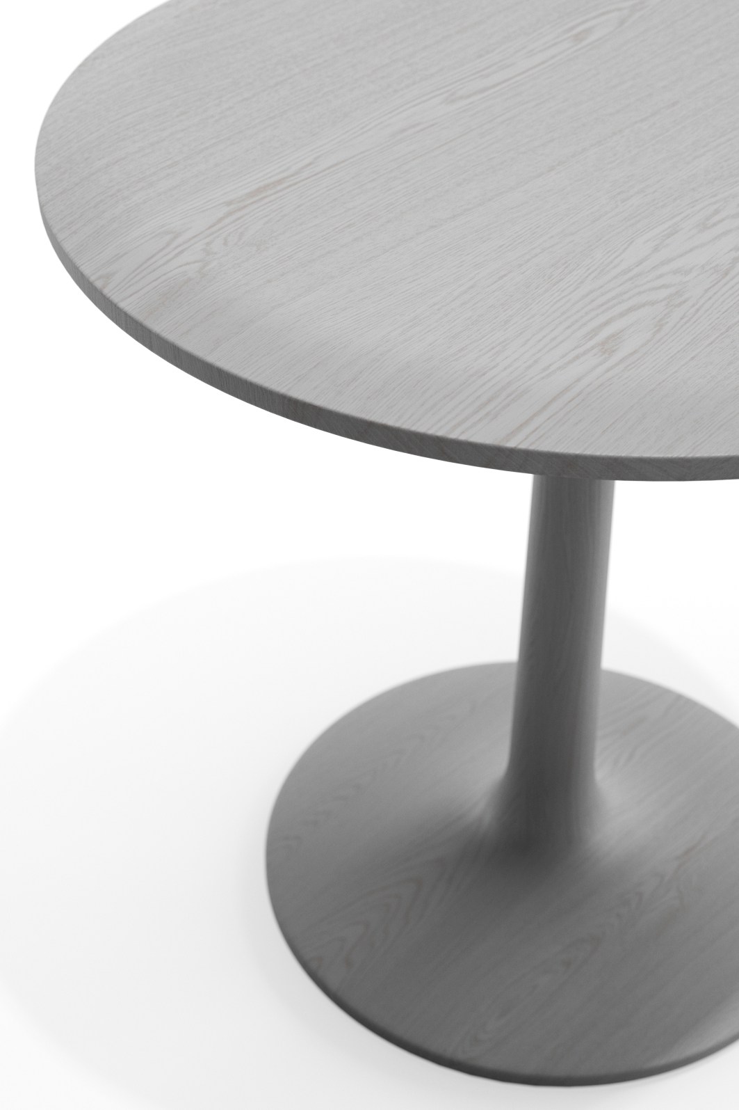 Turntable Couch Beistelltisch Zeitraum, runder Holztisch in Grau, ideal als Nachttisch oder kleiner Esstisch.