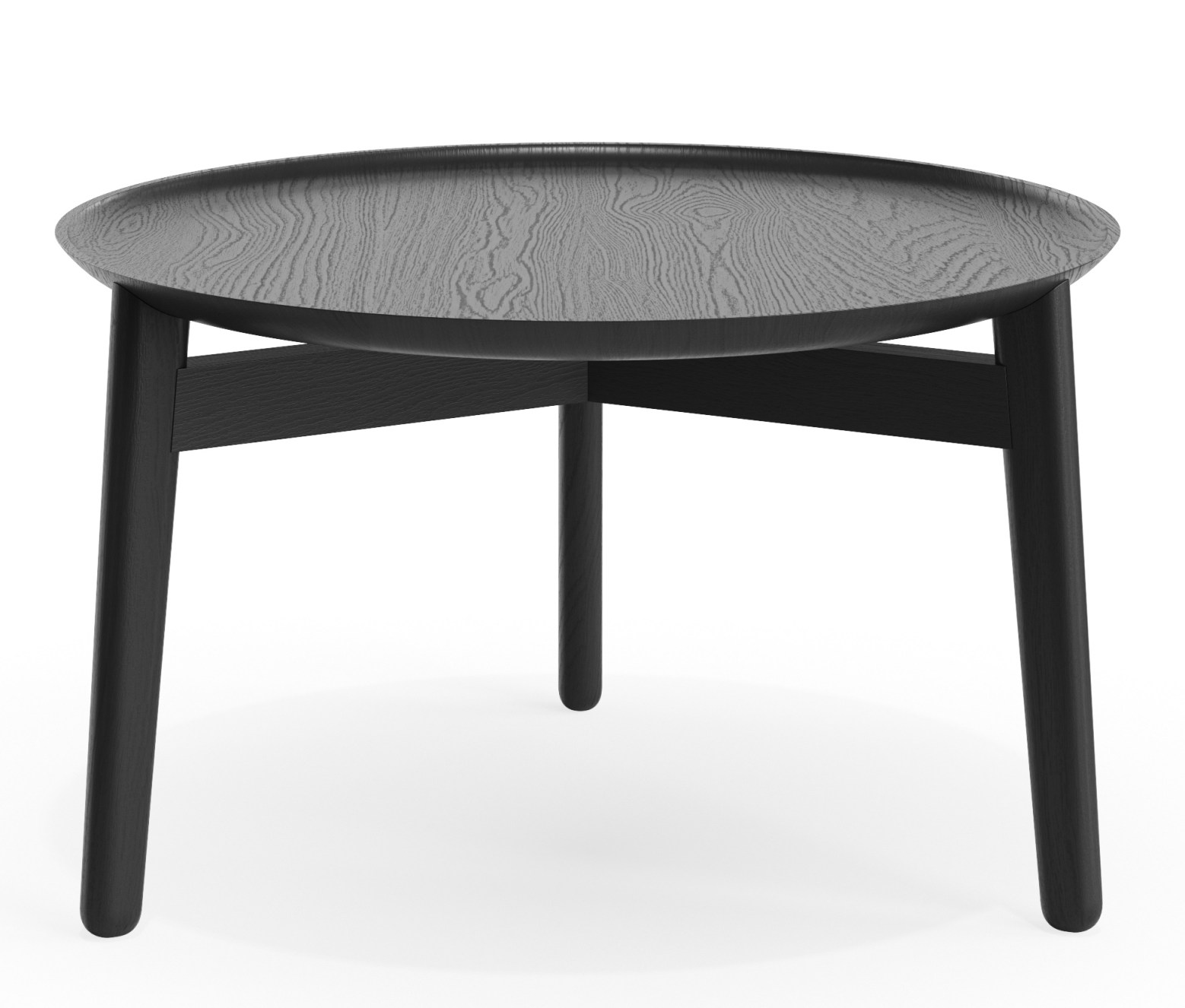 Plaisir 2 Beistelltisch von Zeitraum, runder Holztisch in Schwarz, modernes Design für Wohnzimmer und Lounge.