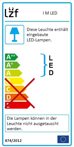 Energielabel für Lzf I M LED Leuchte mit integrierten, nicht austauschbaren LED-Lampen und Energieeffizienzklasse A.