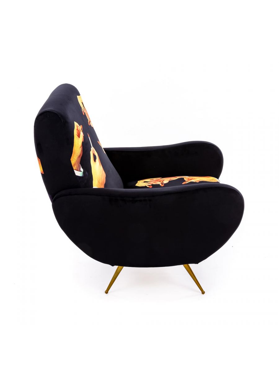 Toiletpaper-fauteuil Lipsticks zwart Seletti