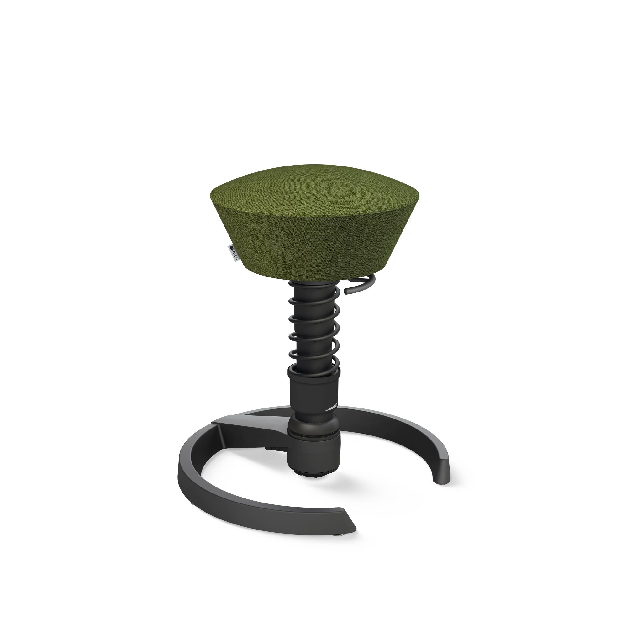 Aeris Swopper Bürostuhl in Grün mit Federung und schwarzem Fußkreuz, ergonomischer Aktiv-Hocker.