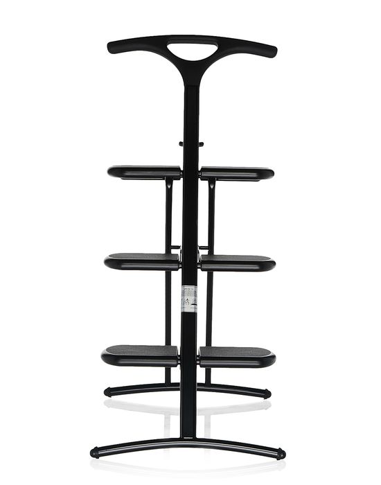 Schwarze Tiramisu Trittleiter von Kartell mit drei Stufen und Griff für den Haushalt.