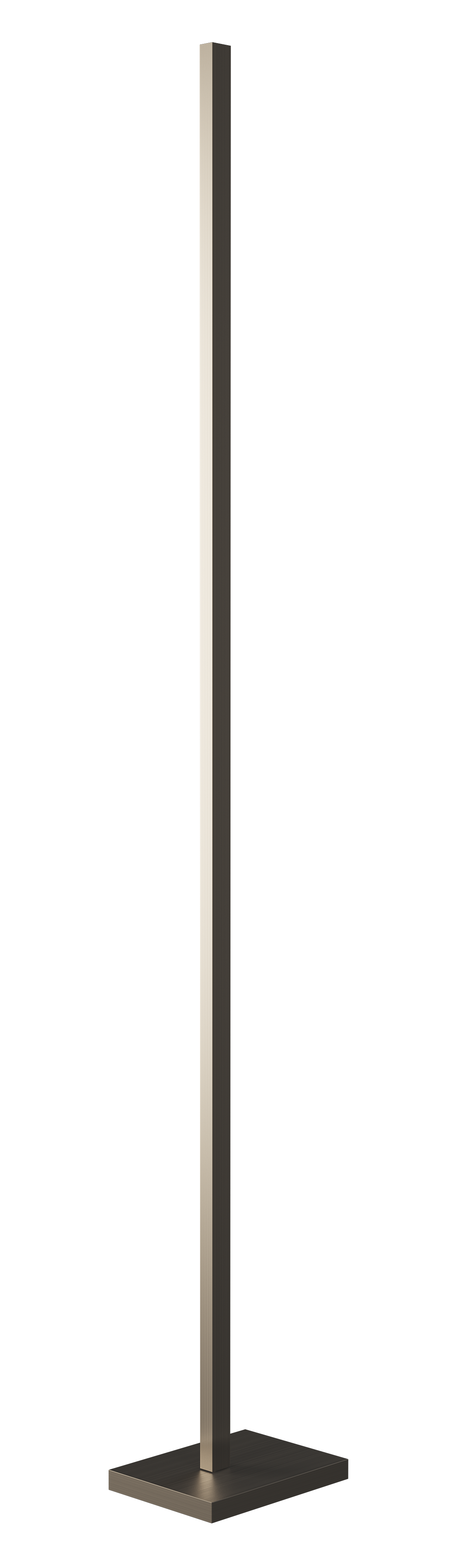 Zen Floor Stehleuchte in Stele-Form, minimalistisches Design mit quadratischem Sockel und schlankem, rechteckigem Leuchtenkörper.