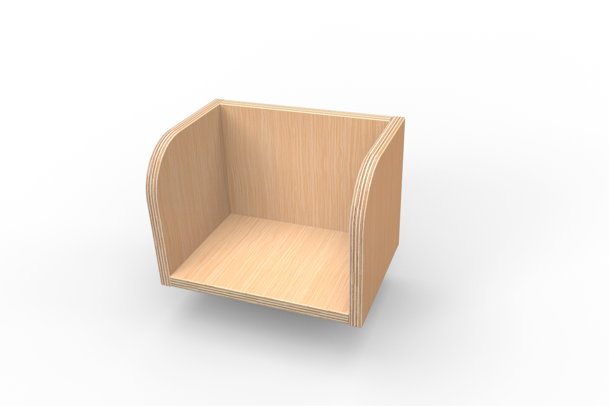 Growing Table: Einzelner Holzwürfel aus Buche, Teil des 9-teiligen Möbelsets.