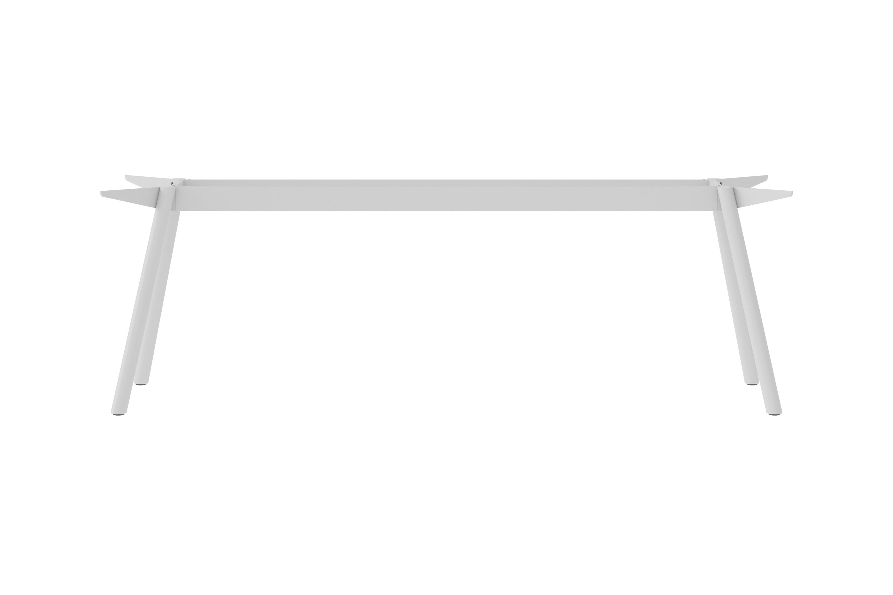 New Tendency Masa Tischgestell aus Stahl, minimalistisches Design in Weiß, Ansicht von vorne.