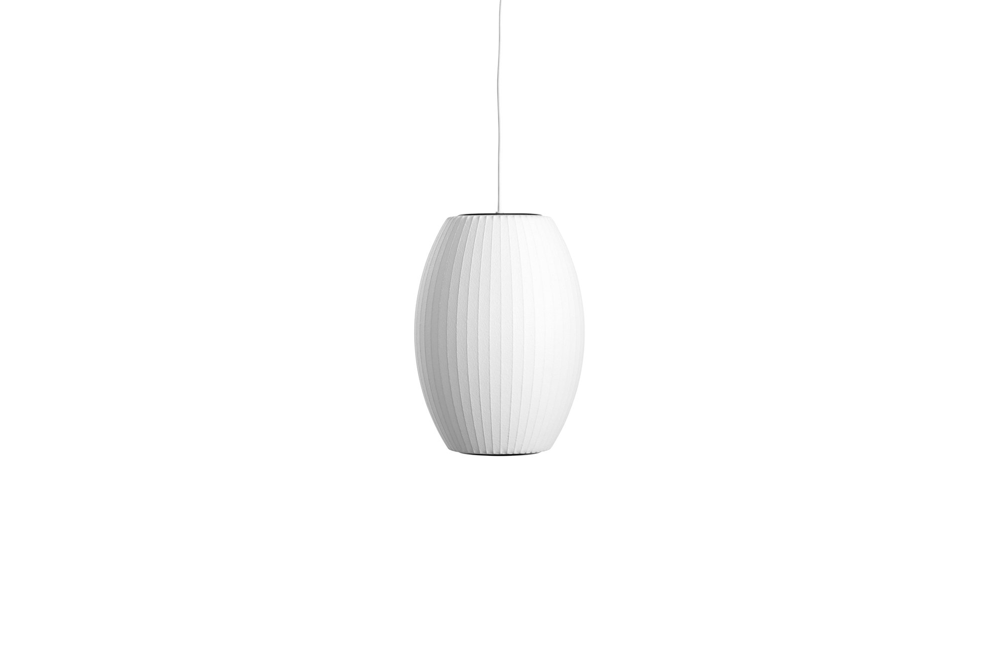 Weiße Nelson Cigar Bubble Pendelleuchte von Hay, moderne Hängeleuchte für Wohnzimmer und Esszimmer.