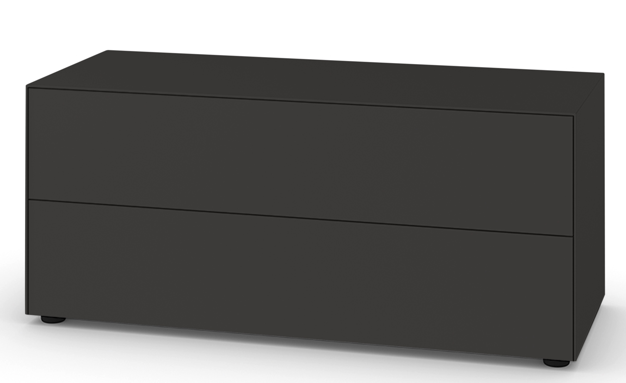 Nex Pur Box Board von Piure in Anthrazit mit zwei Schubladen für modernes Wohnen.