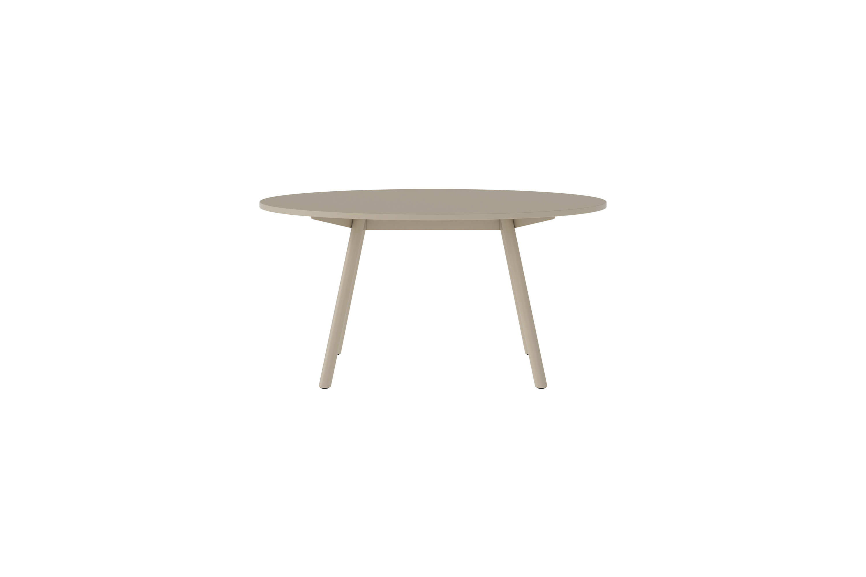 New Tendency Masa Tischplatte, runder Esstisch aus pulverbeschichtetem Stahl in Beige.