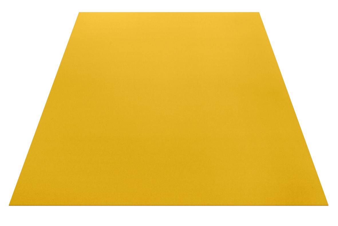 Rechteckiger, goldgelber Teppich von Hey-Sign aus Filz, ideal als Bodenbelag und zur Raumgestaltung.