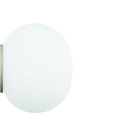 Weiße, runde Glo-Ball Wandleuchte von Flos, modernes Design für indirekte Beleuchtung im Innenbereich.