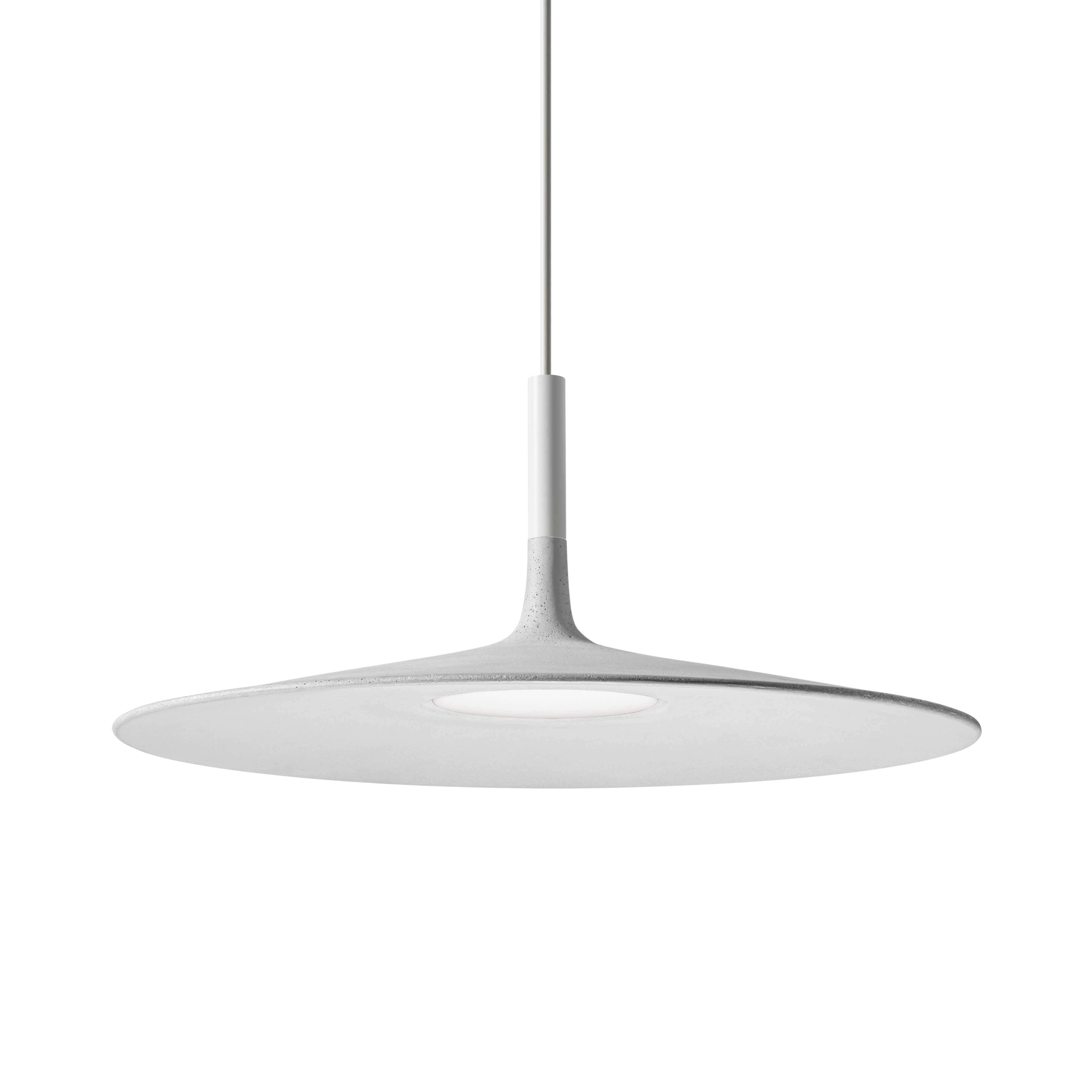Weiße Aplomb LED Pendelleuchte von Foscarini, moderne Deckenleuchte für Wohnzimmer und Esszimmer.