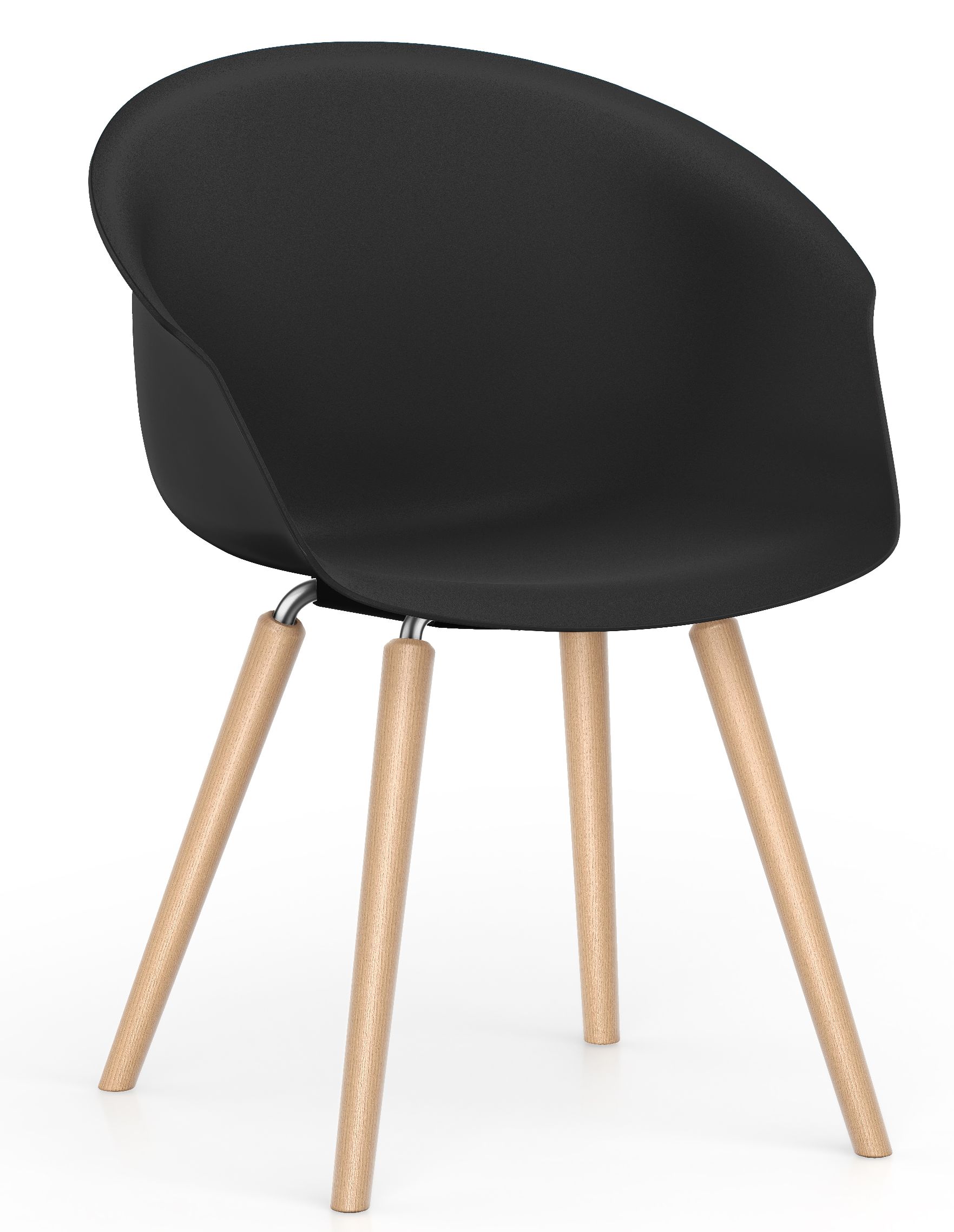 Shuffleis clubfauteuil met vier poten van hout, Interstuhl
