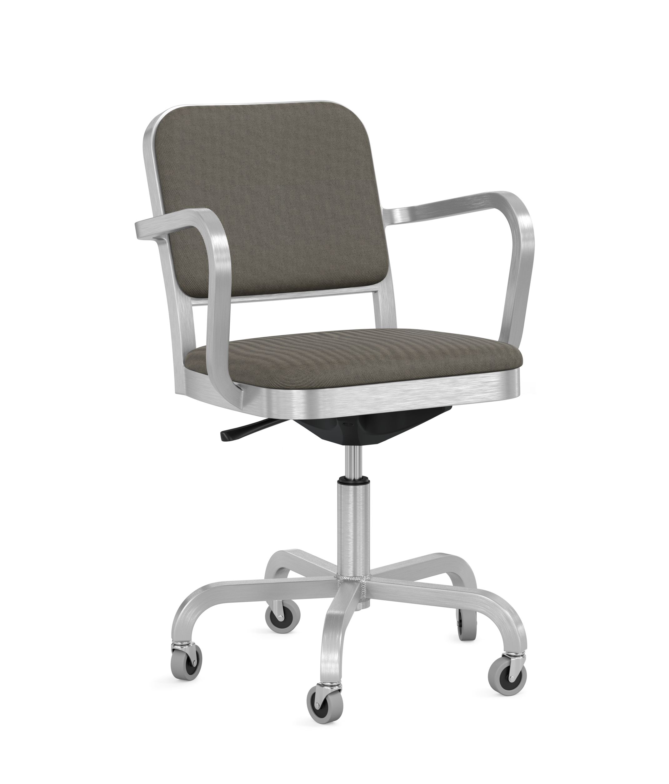 Navy Officer-draaistoel met Kvadrat Reflect 184-bekleding van Emeco