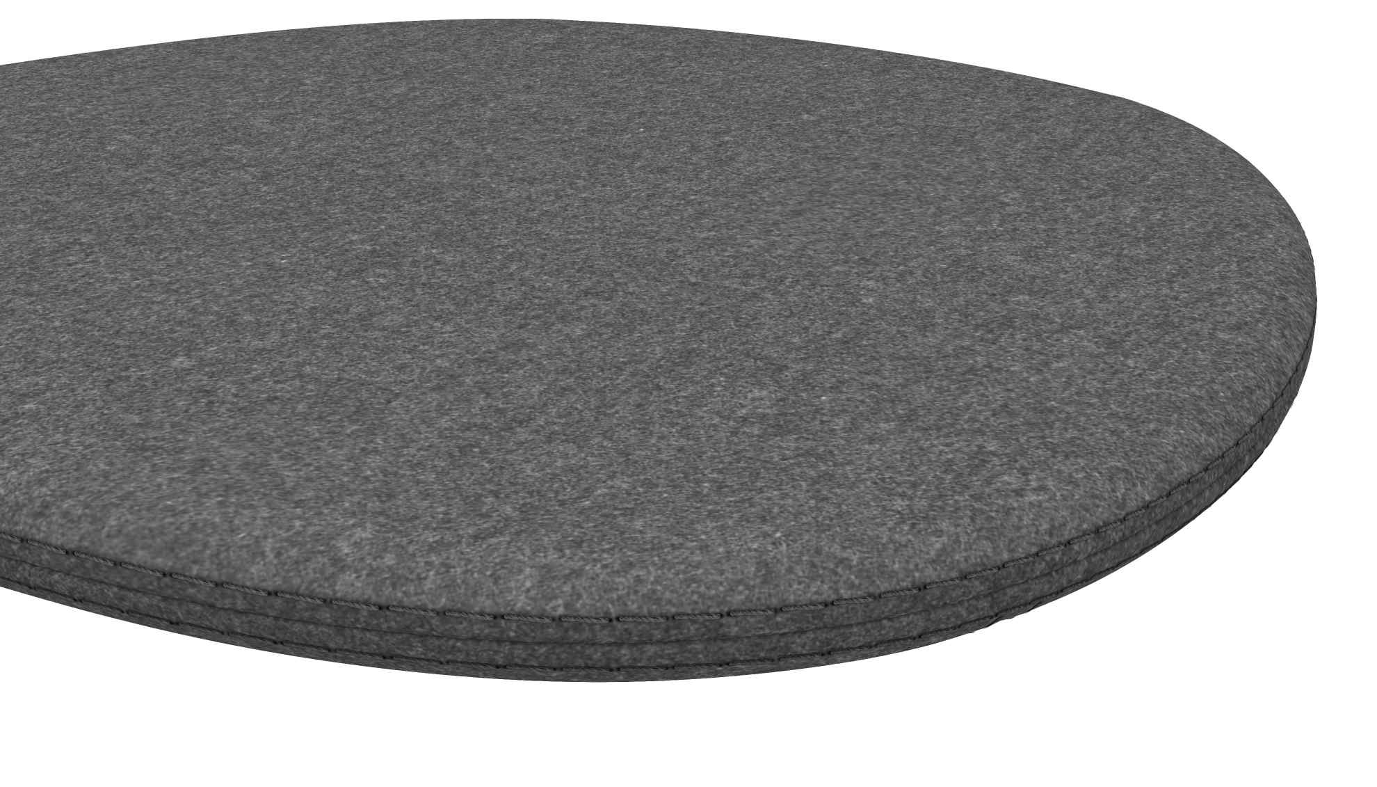 Graue Vitra Sitzauflage "Soft Seats Typ B" aus Filz, Detailansicht. Bequeme Stuhlkissen für mehr Komfort.