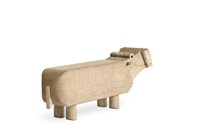 Flusspferd Holzfigur von Kay Bojesen, dekoratives Holzspielzeug für Kinder und Designliebhaber.