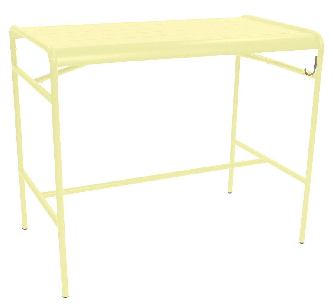 Gelber Luxembourg Stehtisch / Bartisch von Fermob für den Außenbereich, 126 x 73 cm.