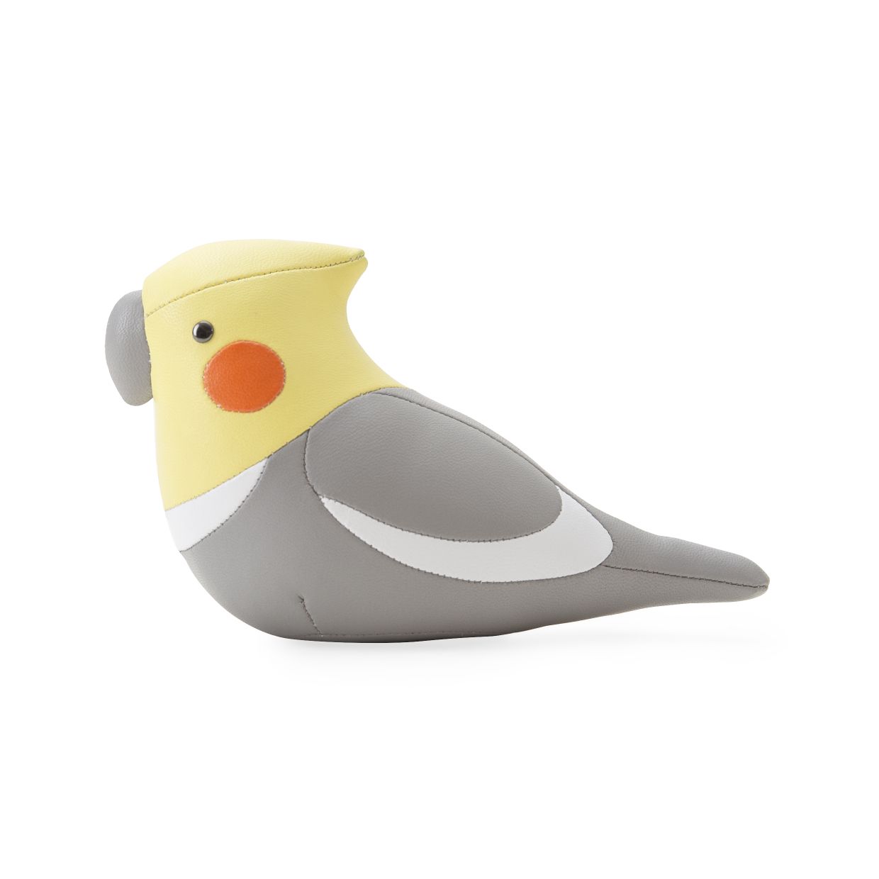 Grauer Nymphensittich Briefbeschwerer von Züny, dekoratives Accessoire und nützlicher Schreibtischhelfer in Vogelform.