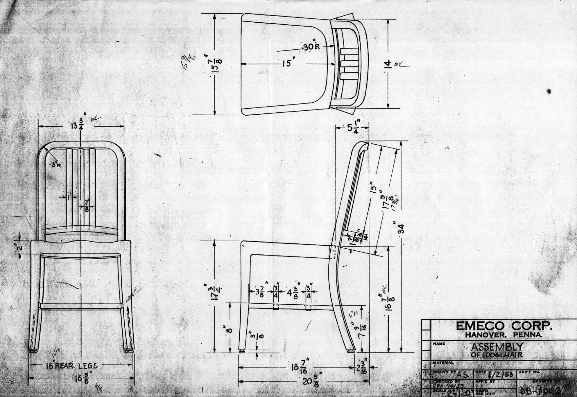 Navy Chair stoel van Emeco