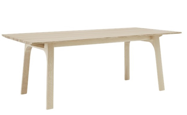 Muuto Earnest Esstisch ausziehbar aus hellem Holz, modernes Design für Esszimmer und Küche.