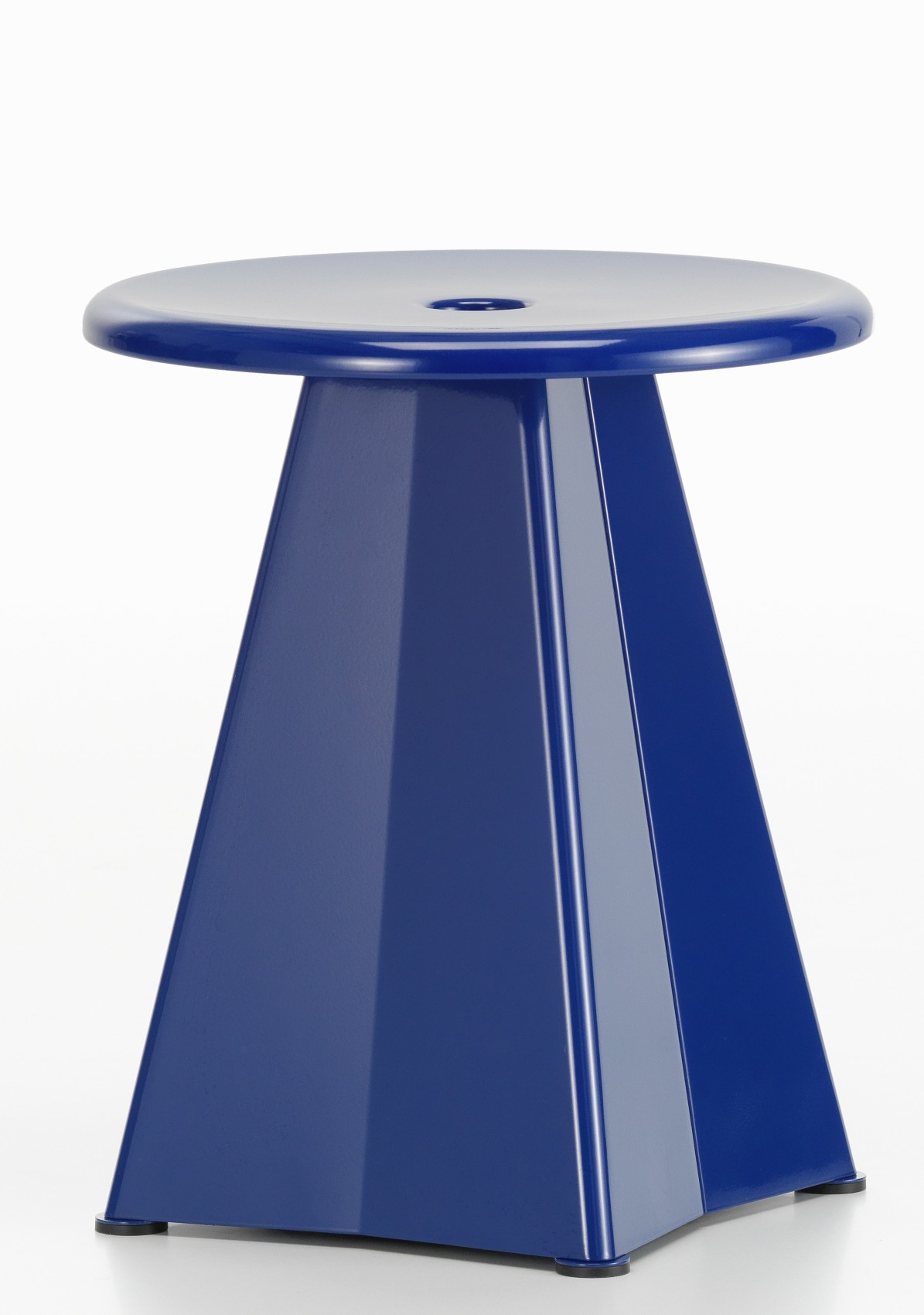 Blauer Vitra Hocker Tabouret Métallique aus Metall, moderner Designer Hocker für Wohnzimmer und Büro.