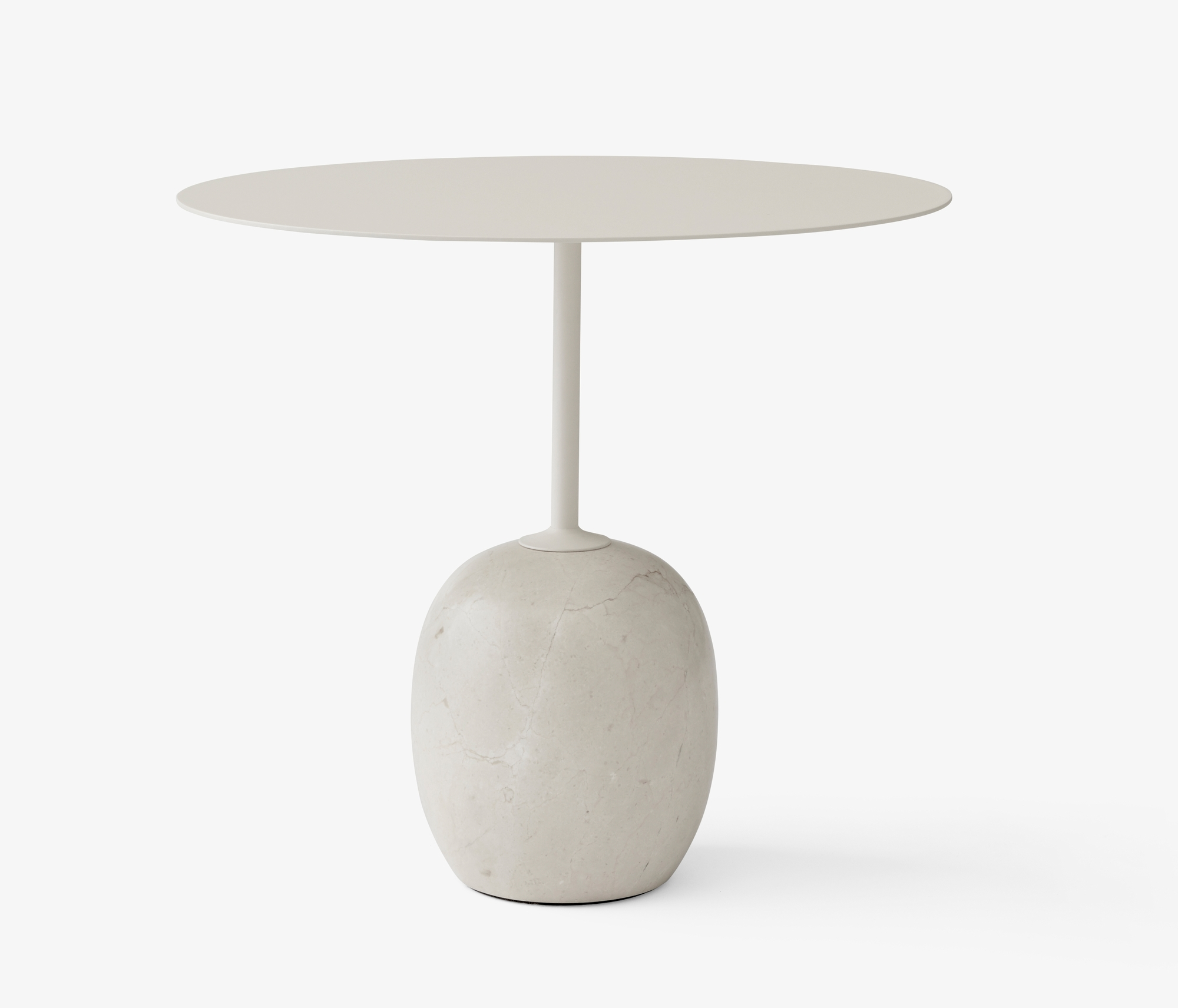 Lato Beistelltisch mit Metallplatte und Marmorfuß, moderner kleiner Tisch für Wohnzimmer und Büro.