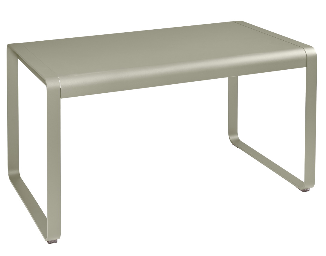 Bellevie Tisch von Fermob für den Außenbereich, rechteckig, aus Metall in Moosgrau.