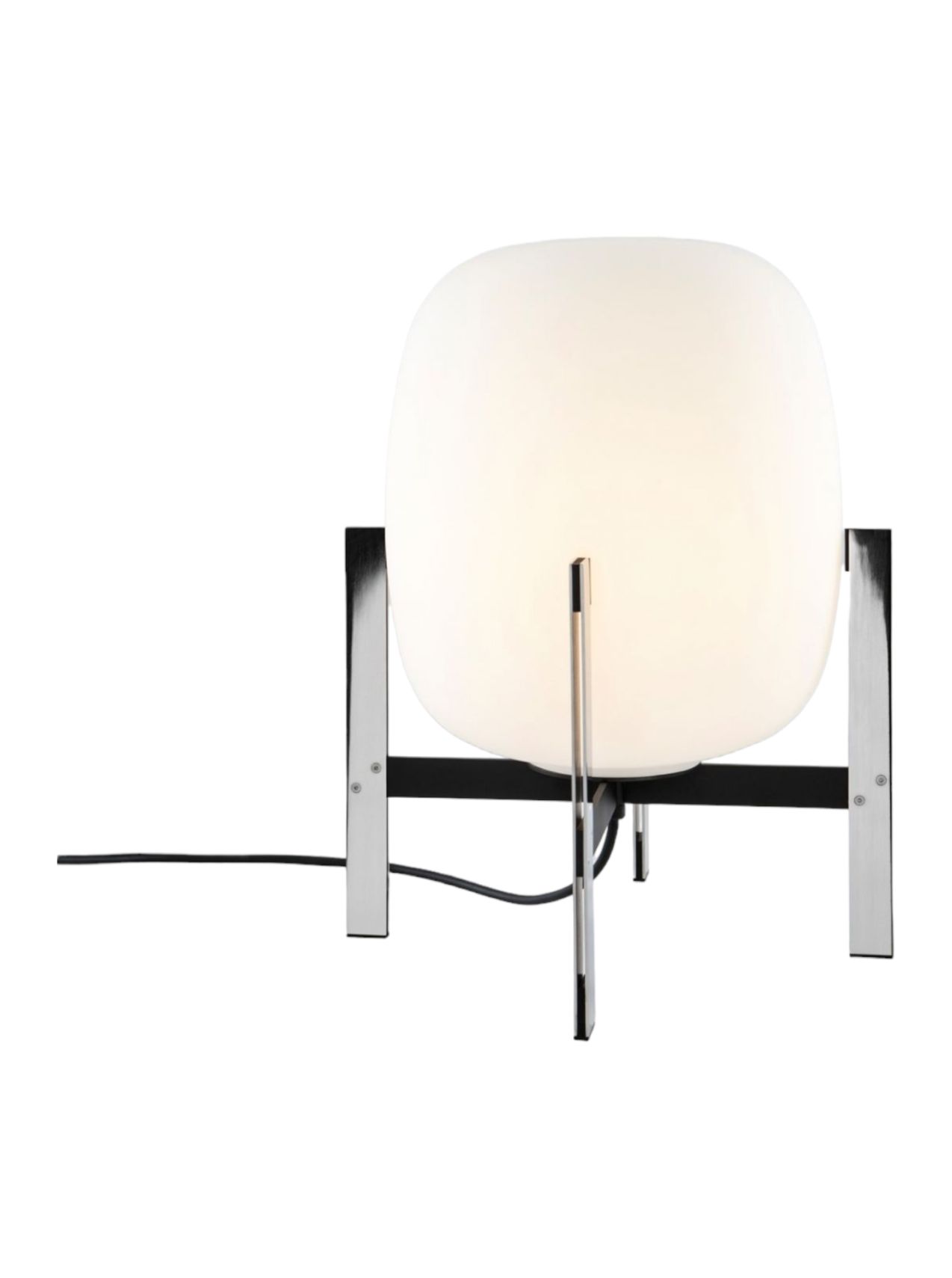 Cesta Metálica Tischleuchte von Santa & Cole mit Opalglas und Metallgestell. Design Lampe.