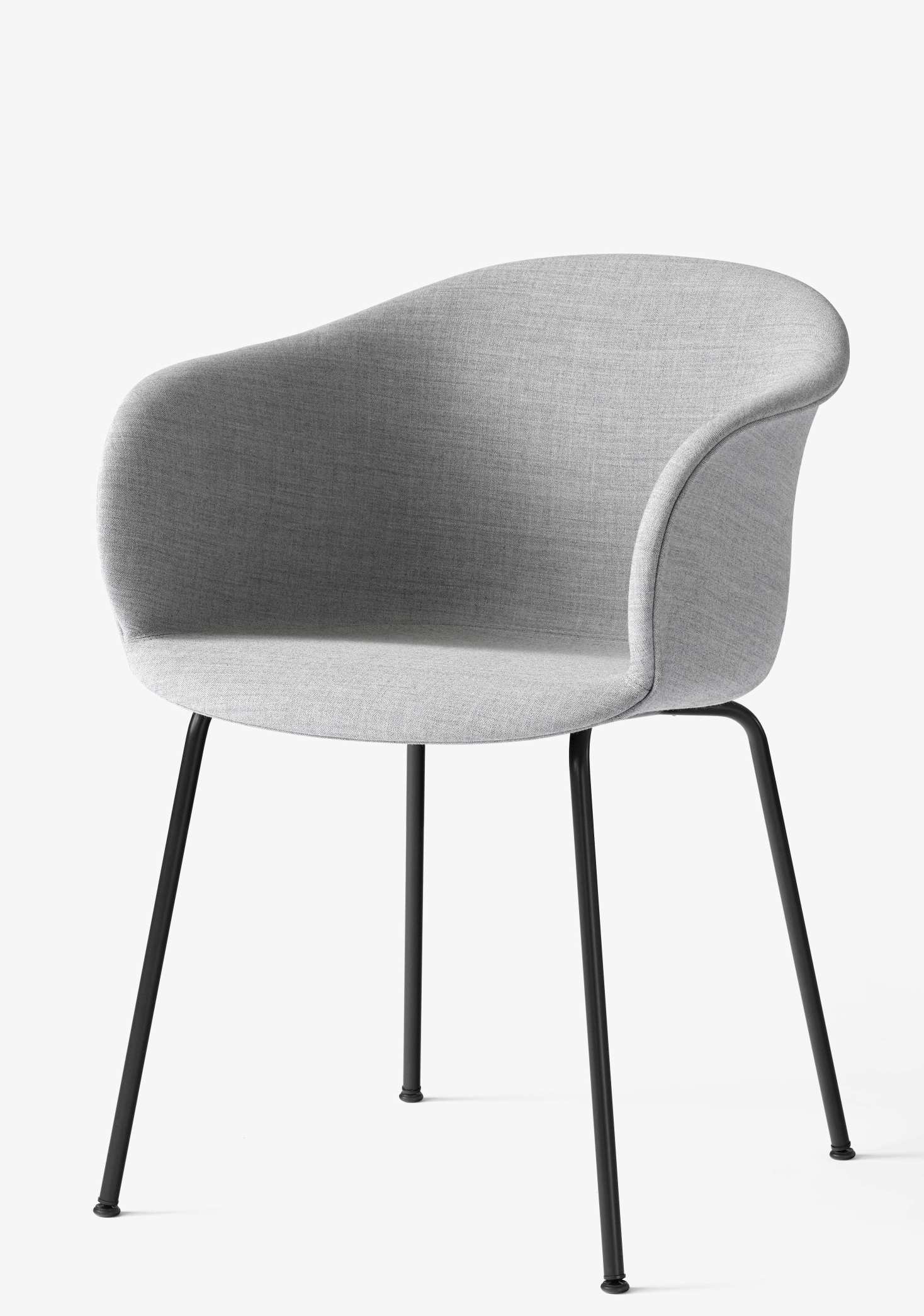 Eleganter grauer Elefy Lounge Chair Sessel mit Stahlrohrgestell von AndTradition für Wohnzimmer und Büro.