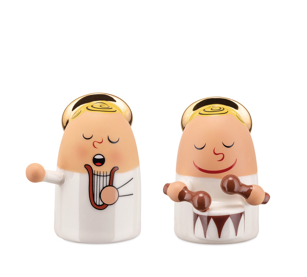 Angels Band porseleinen beeldjes, set van 2 AMGI26SET 3 Alessi