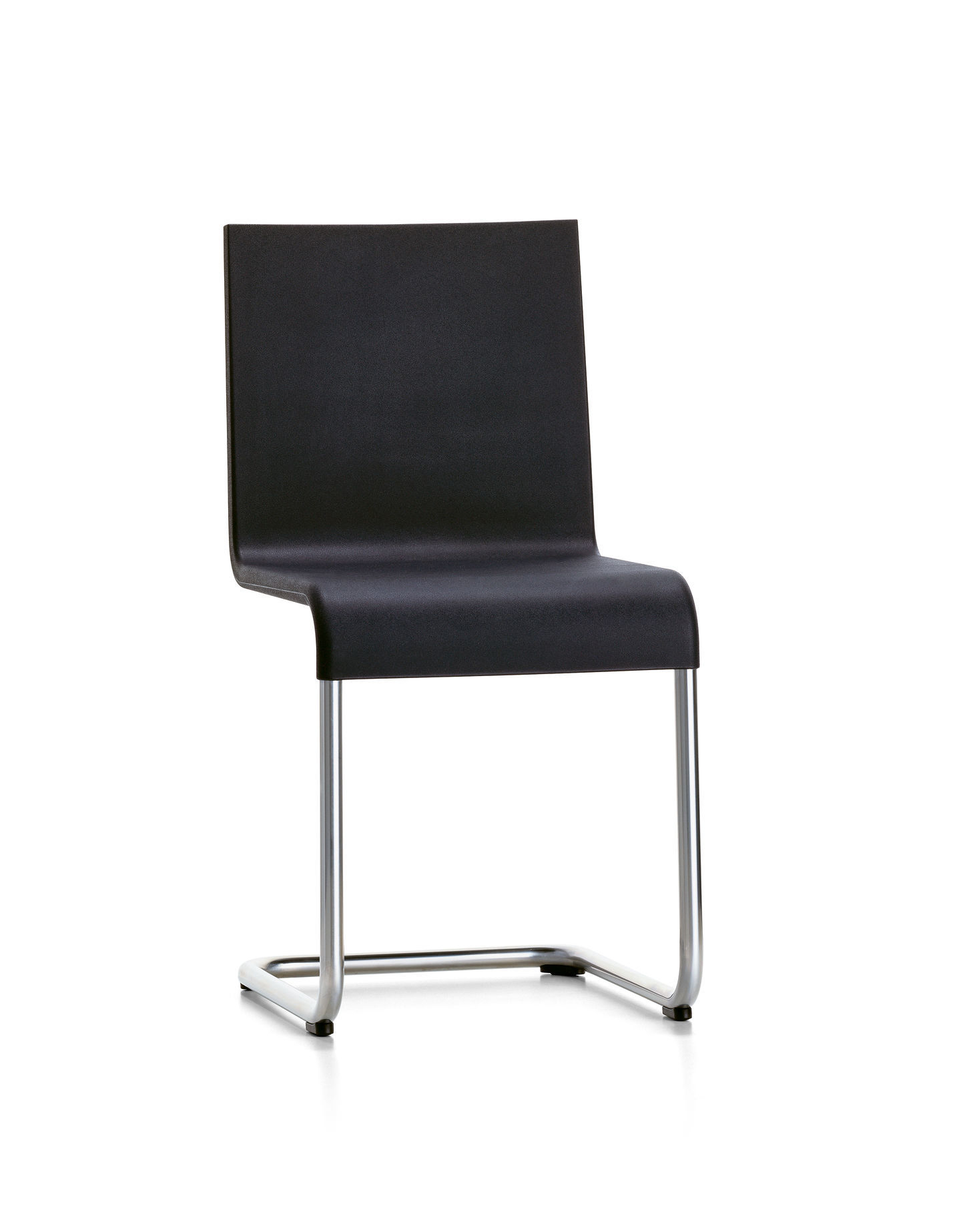 Schwarzer .05 Stuhl von Vitra mit Stahlrohrgestell, ideal für Büro und Wohnbereich.