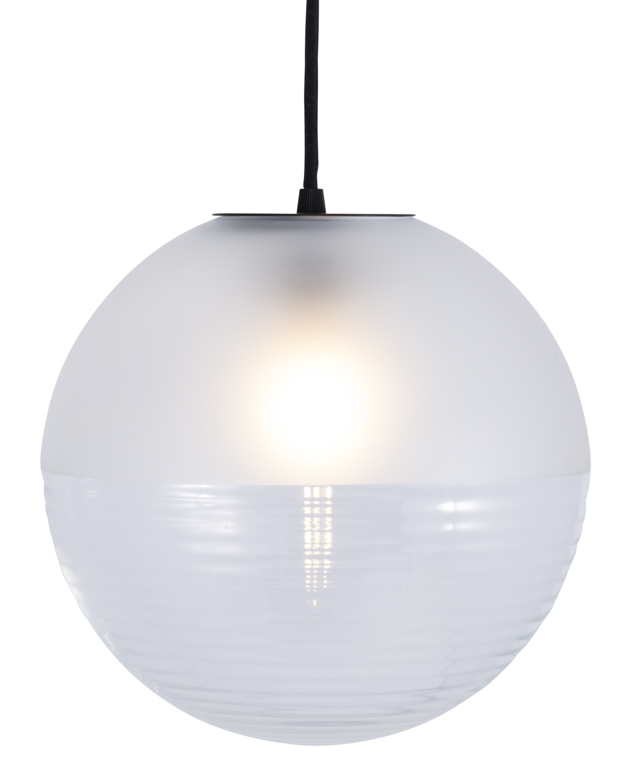 Transparente Stellar Pendelleuchte von Pulpo, eine moderne Hängelampe mit rundem, durchscheinendem Glasschirm.