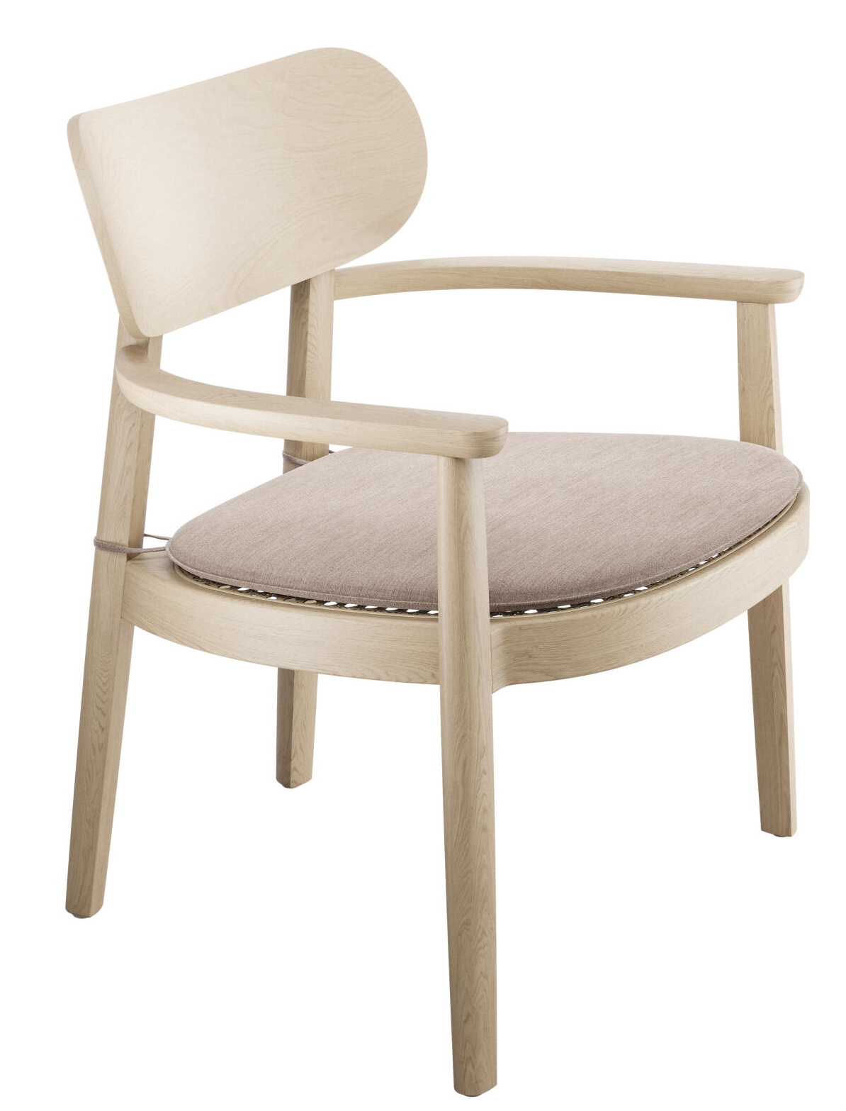 Holzsessel Thonet mit beiger Polsterauflage 119 PA, klassisches Design für Esszimmer und Wohnbereich.